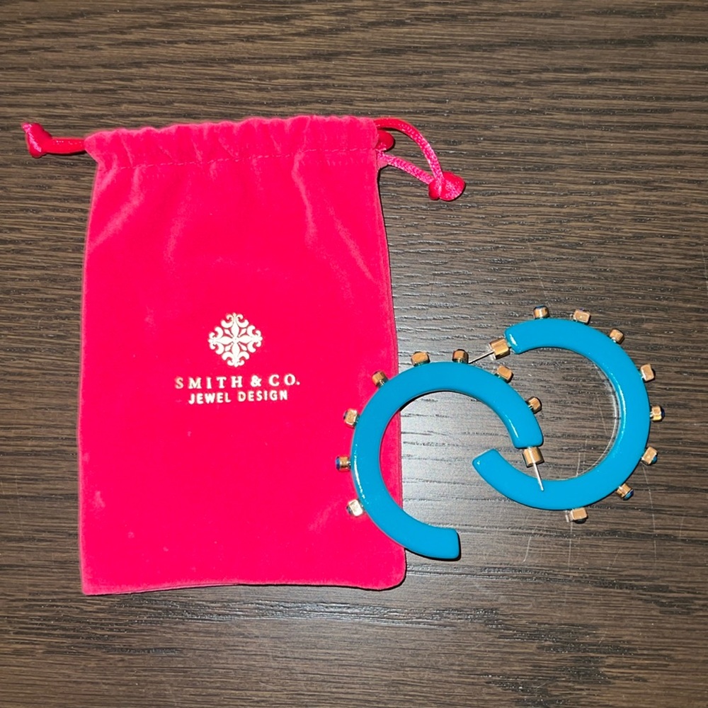 Smith & Co. Jeweled Hoop Earrings